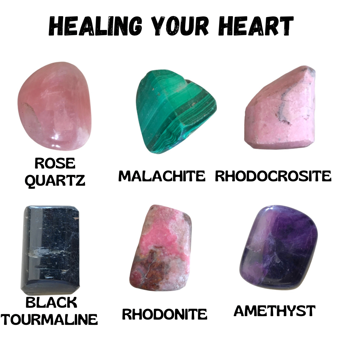 Crystal Mojo Bag for Healing your Heart | Self Love | Healing Heart | Inner child | Divine Guidance